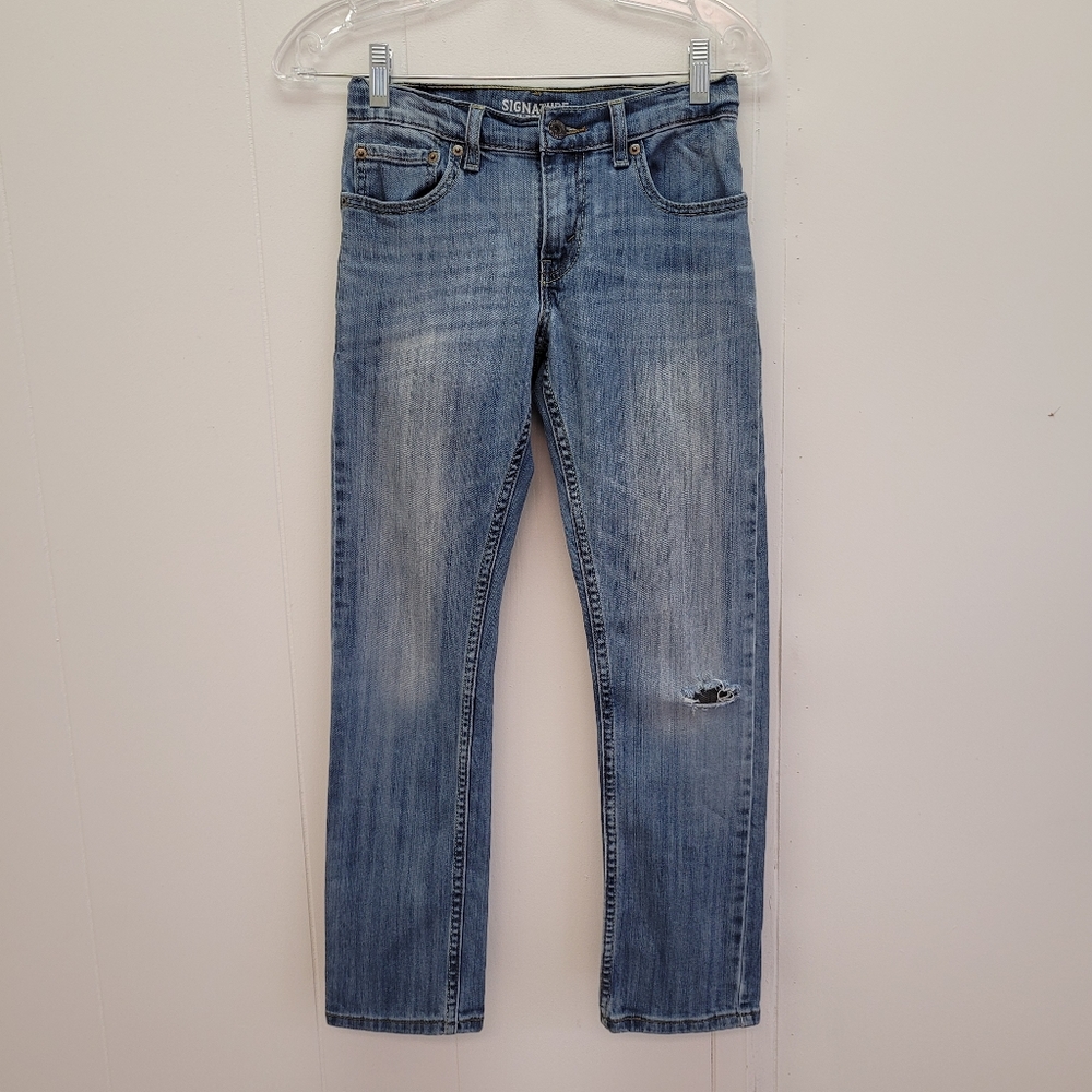 Signature By Levi's Strauss & Co Distressed Skinny Fit Adjustable Waistband Jean